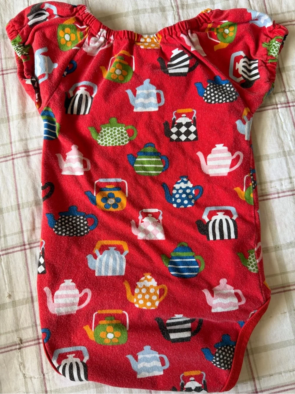 Polarn O. Pyret Teapot Red Short-Sleeve Bodysuit 6-9 months